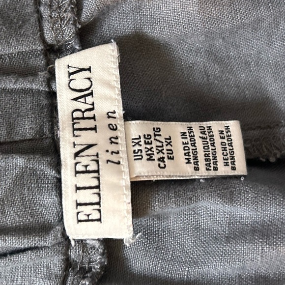Ellen Tracy Linen wide leg  crop pants xl - Picture 2 of 6
